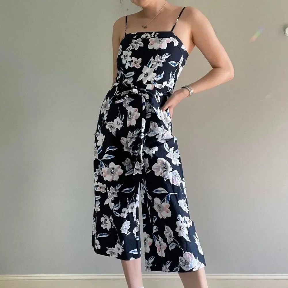 Banana Republic Floral‎ Linen Wide Leg Jumpsuit